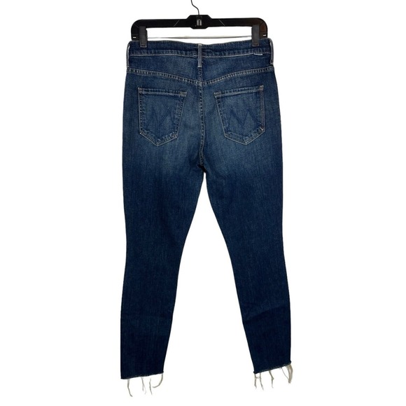 Mother Denim Stunner Fray Skinny Jeans Size 28 Button Fly High Rise Dark Wash - Picture 2 of 11